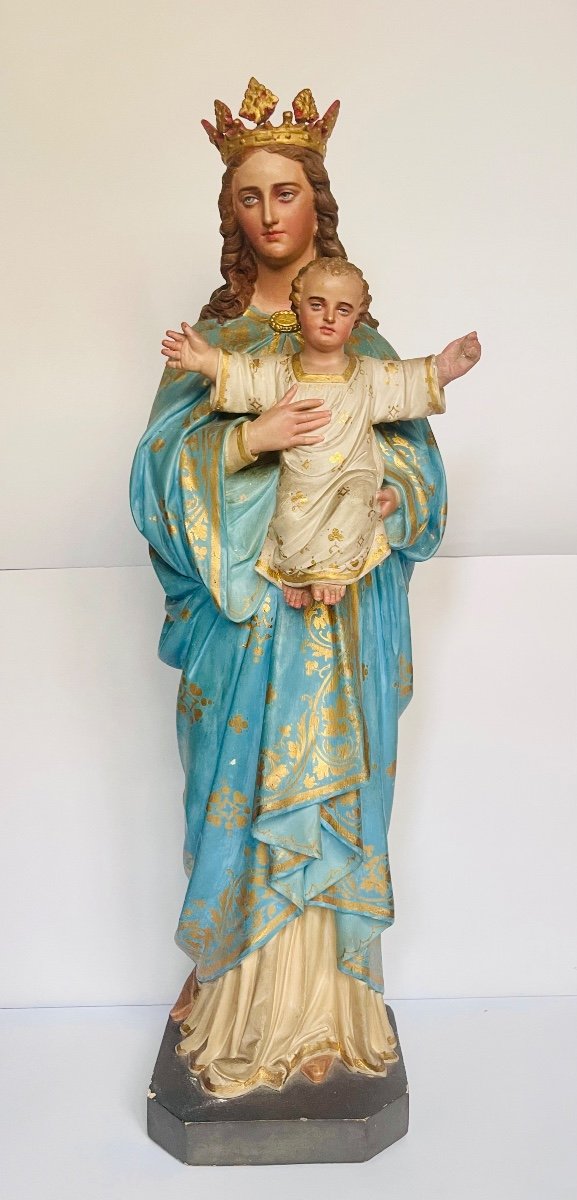 Crowned Virgin Holding The Infant Jesus. 
